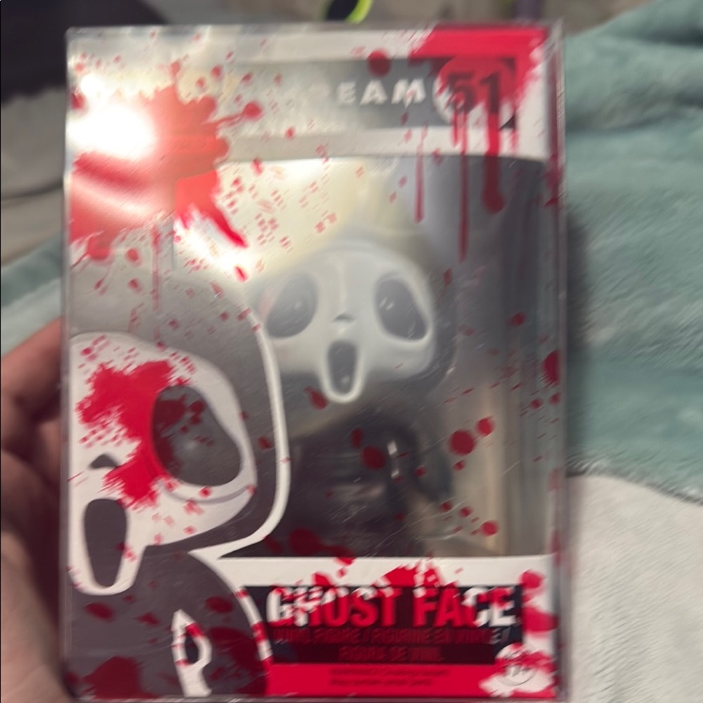 Funko Ghost Face Figure with Red and White Accents